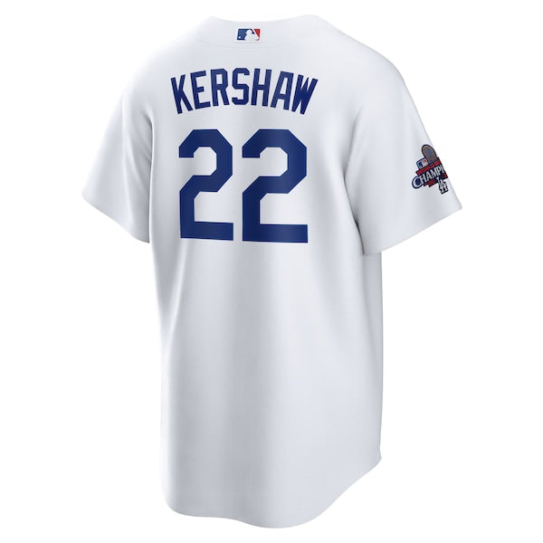 Clayton Kershaw Los Angeles Dodgers Nike 2024 World Series Champions Home Replica Player Jersey - White - Image 3