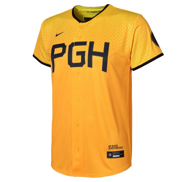 Roberto Clemente Pittsburgh Pirates Nike Toddler 2023 City Connect Replica Player Jersey - Gold - Image 2