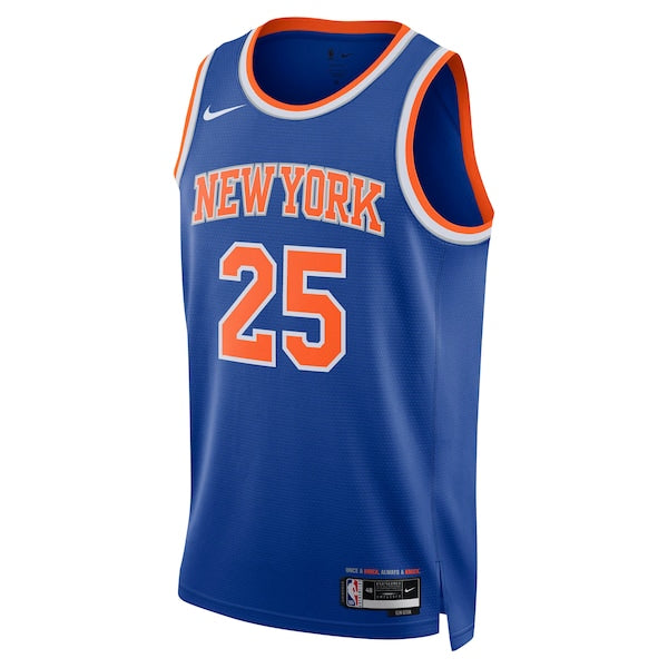 Mikal Bridges New York Knicks Nike Unisex 2024 Offseason Addition Nike Swingman Jersey - Blue - Image 3