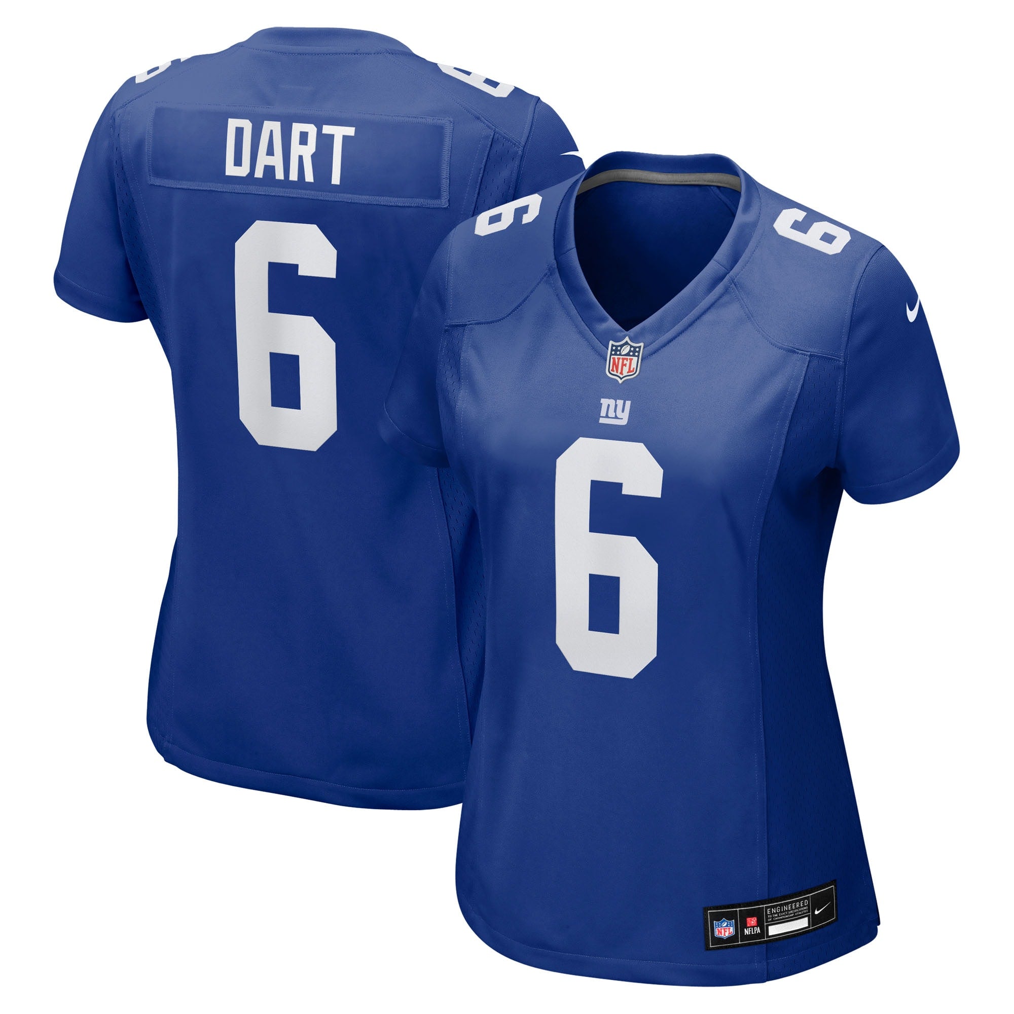 Jaxson Dart New York Giants Nike Women's Game Jersey - White/Royal - Image 6