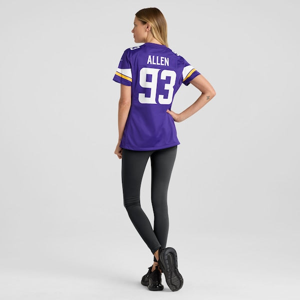Jonathan Allen Minnesota Vikings Nike Women's Team Game Jersey - Purple - Image 6