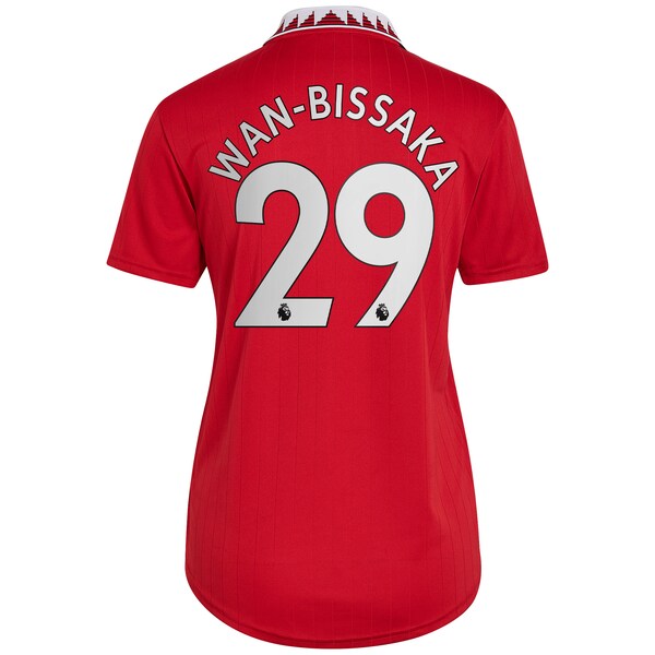 Aaron Wan-Bissaka Manchester United adidas Women's 2022/23 Home Replica Player Jersey - Red - Image 3