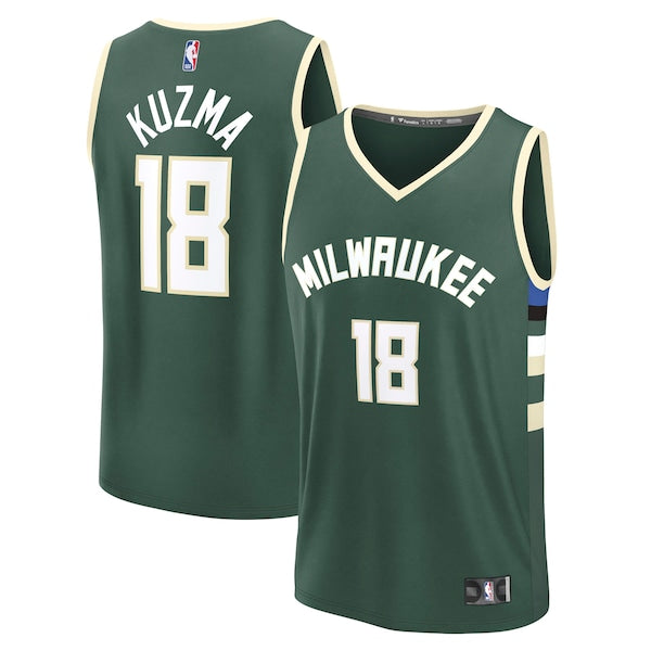 Kyle Kuzma Milwaukee Bucks Fast Break Replica Player Jersey - Icon Edition - Hunter Green