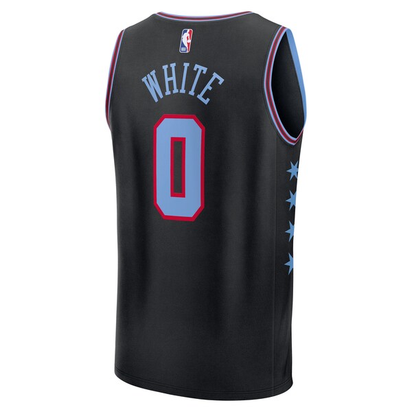 Coby White Chicago Bulls Youth 2025/26 City Edition Fastbreak Jersey - Black - Image 3