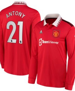 Antony Manchester United adidas 2022/23 Home Replica Long Sleeve Jersey - Red