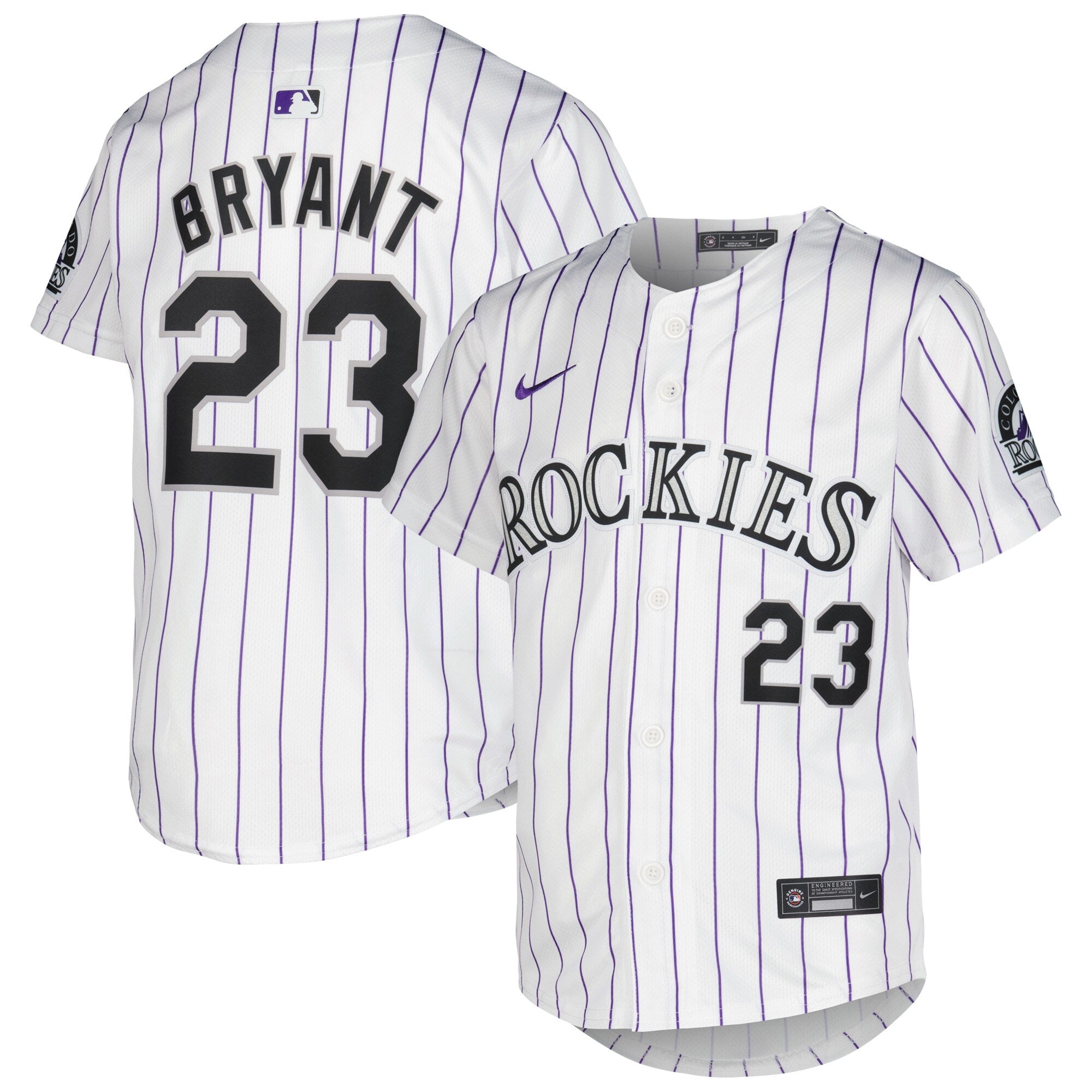 Kris Bryant Colorado Rockies Nike Youth Alternate Limited Player Jersey - Purple/White - Image 5
