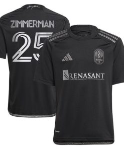 Walker Zimmerman Nashville SC adidas Youth 2024 Man In Black Kit Replica Player Jersey - Black