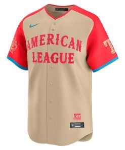 Alternative view of Corey Seager American League Nike 2024 MLB All-Star Game Limited Player Jersey - Cream