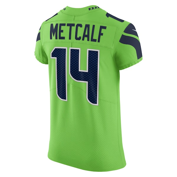 DK Metcalf Seattle Seahawks Nike Alternate Vapor Elite Player Jersey - Neon Green/Navy - Image 4