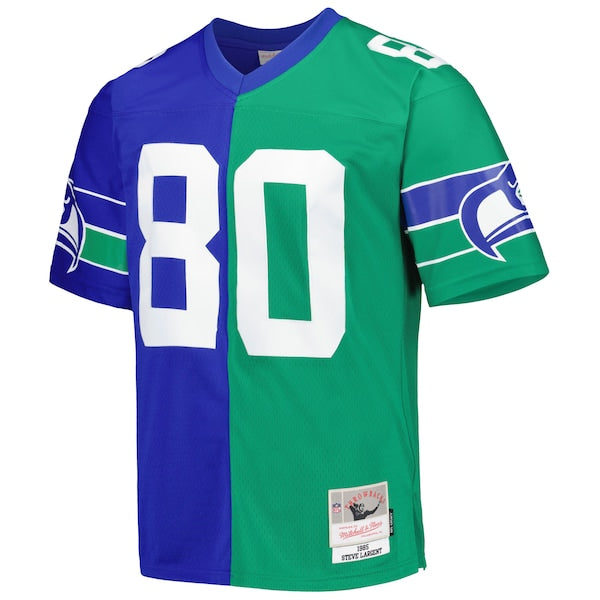 Steve Largent Seattle Seahawks 1985 Split Legacy Replica Jersey - Royal/Green - Image 3