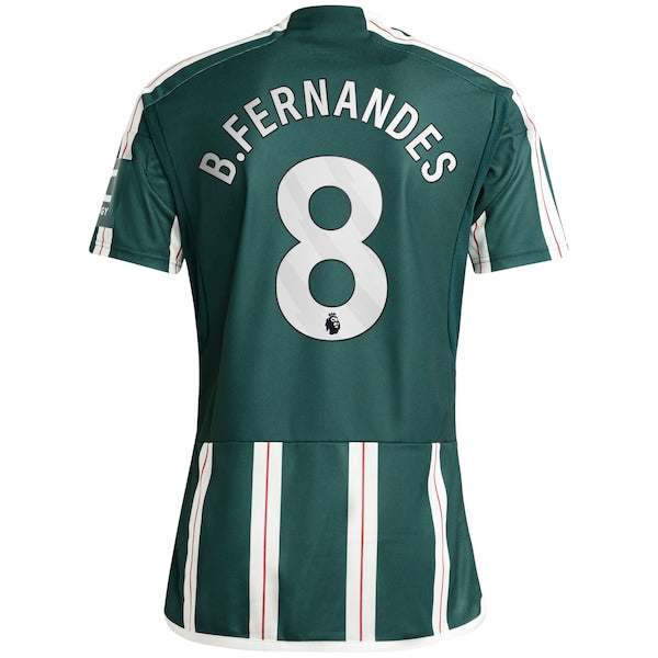 Bruno Fernandes Manchester United adidas 2023/24 Away Replica Player Jersey - Green/Red - Image 4
