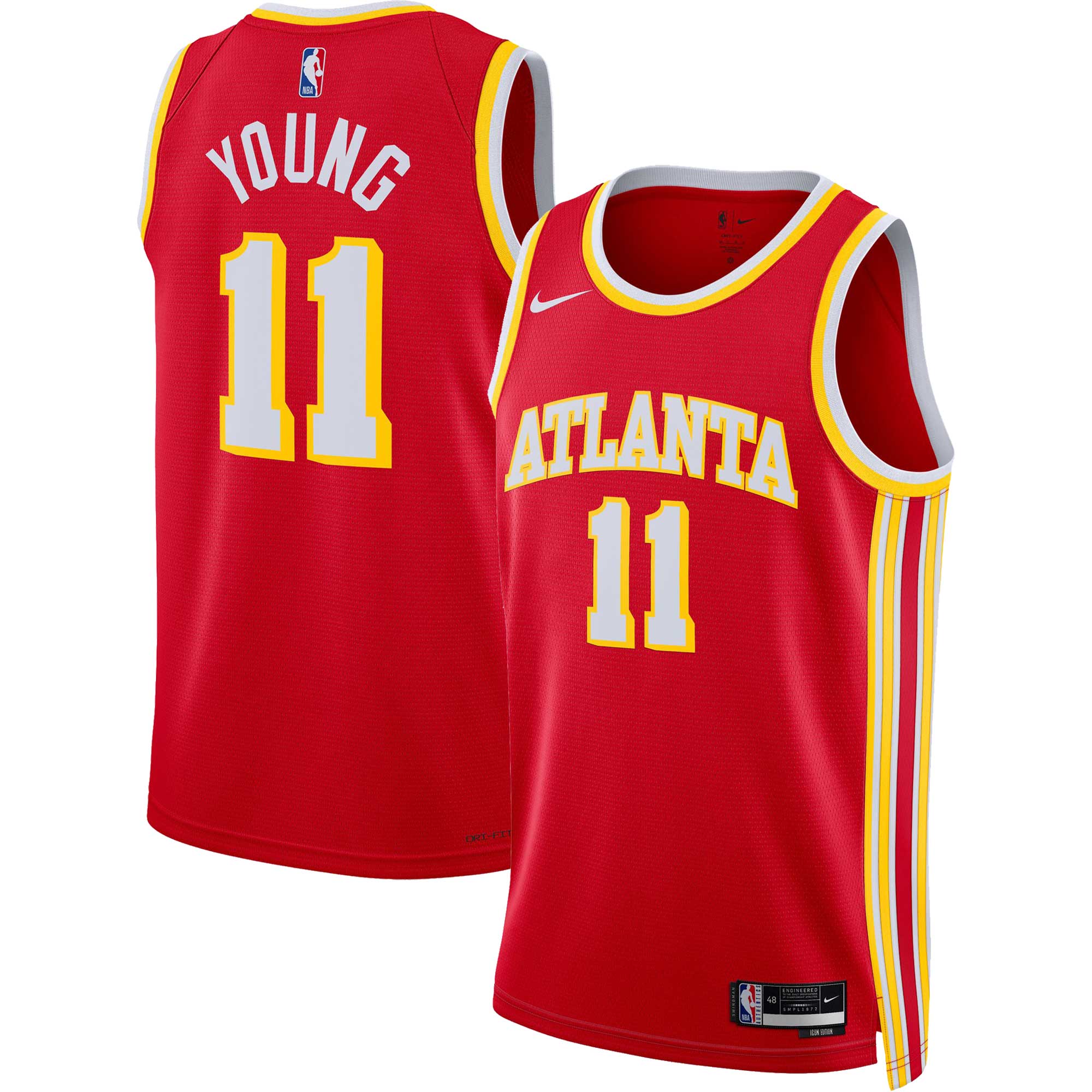 Trae Young Atlanta Hawks Nike Unisex Swingman Jersey - Association Edition - White/Red - Image 5