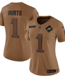 Jalen Hurts Philadelphia Eagles Nike Women's 2023 Salute To Service Limited Jersey - Brown