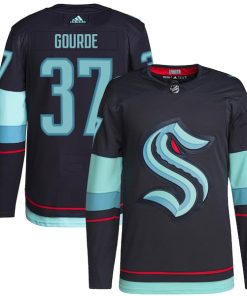 Yanni Gourde Seattle Kraken adidas Home Authentic Primegreen Player Jersey - Navy