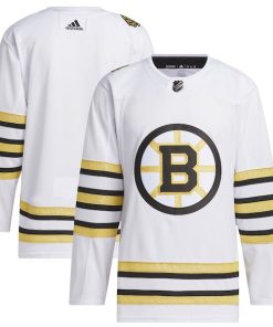 Boston Bruins adidas 100th Anniversary Primegreen Authentic Jersey - White