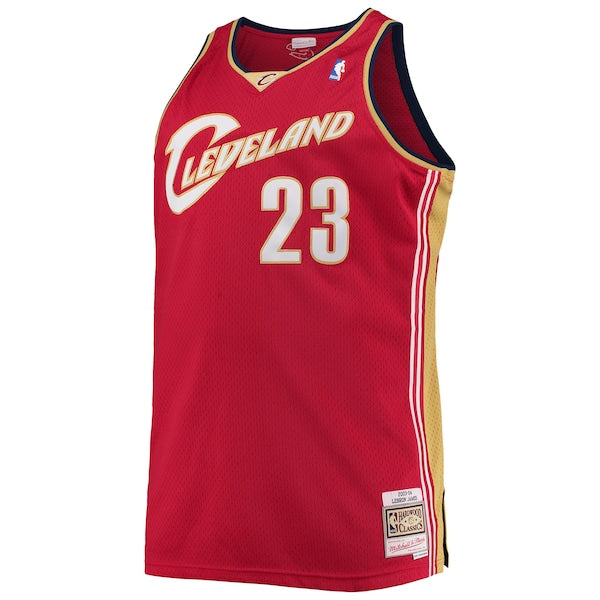 LeBron James Cleveland Cavaliers 2003/04 Big & Tall Hardwood Classics Swingman Jersey - Red - Image 2