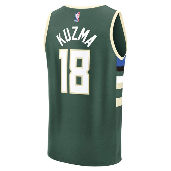 Kyle Kuzma Milwaukee Bucks Fast Break Replica Player Jersey - Icon Edition - Hunter Green - Image 3