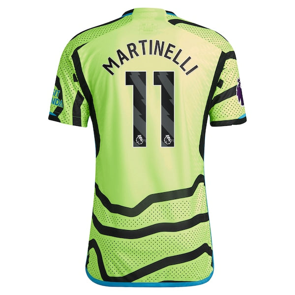 Gabriel Martinelli Arsenal adidas 2023/24 Away Authentic Player Jersey - Yellow/Red - Image 4