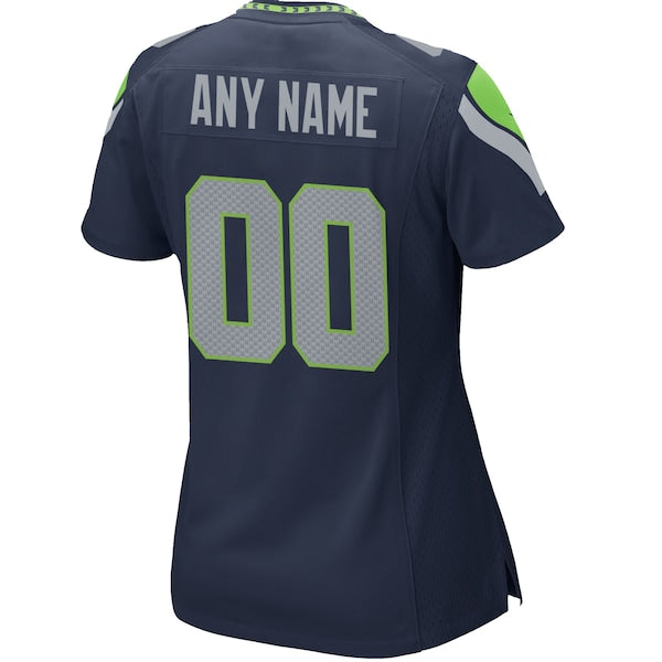 Seattle Seahawks Nike Women's Custom Game Jersey - College Navy - Image 3