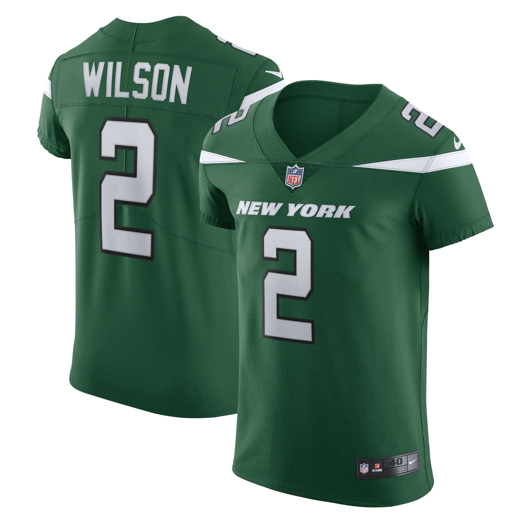 Zach Wilson New York Jets Nike Vapor Elite Jersey - Stealth Black/Green - Image 5