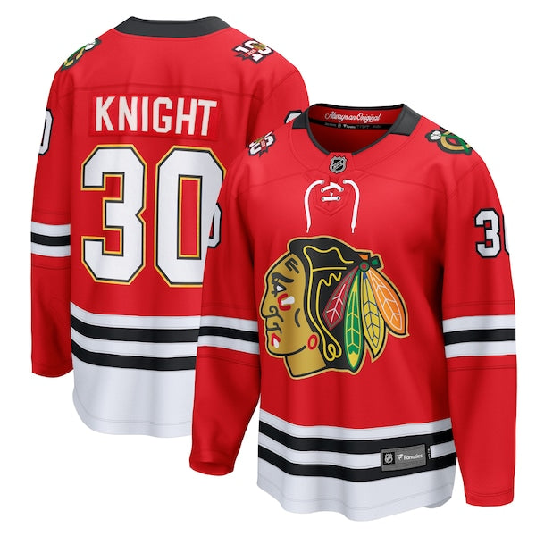 Spencer Knight Chicago Blackhawks Centennial Breakaway Player Jersey - Red