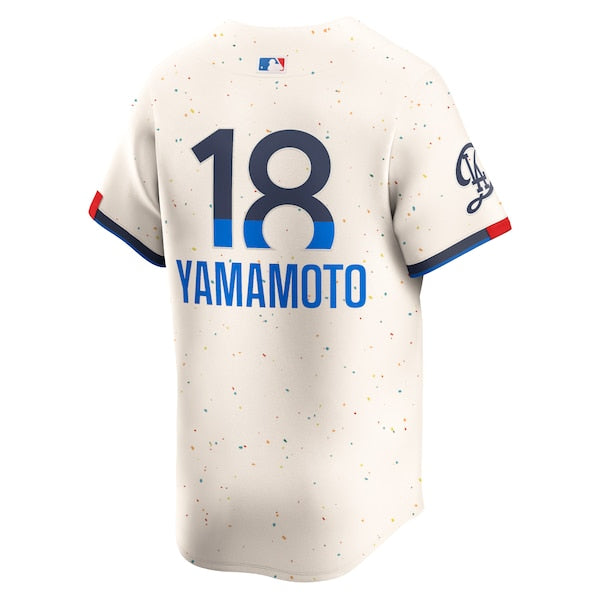 Yoshinobu Yamamoto Los Angeles Dodgers Nike 2024 City Connect Limited Player Jersey - Cream - Image 3