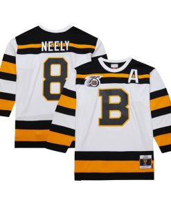 Alternative view of Cam Neely Boston Bruins  1991/92 Alternate Captain Blue Line Player Jersey - White