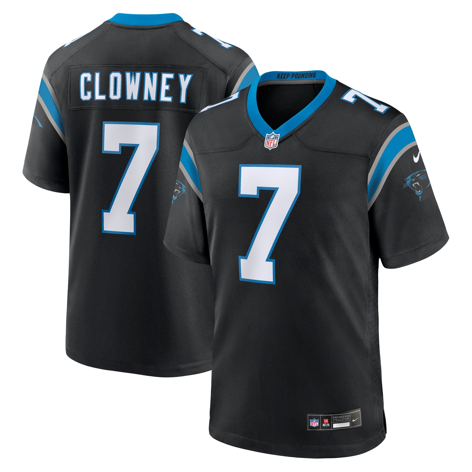 Jadeveon Clowney Carolina Panthers Nike Alternate Game Jersey - Blue/Black - Image 6
