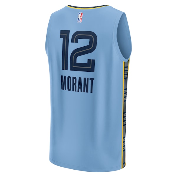 Ja Morant Memphis Grizzlies Youth Fast Break Replica Player Jersey - Statement Edition - Light Blue - Image 3