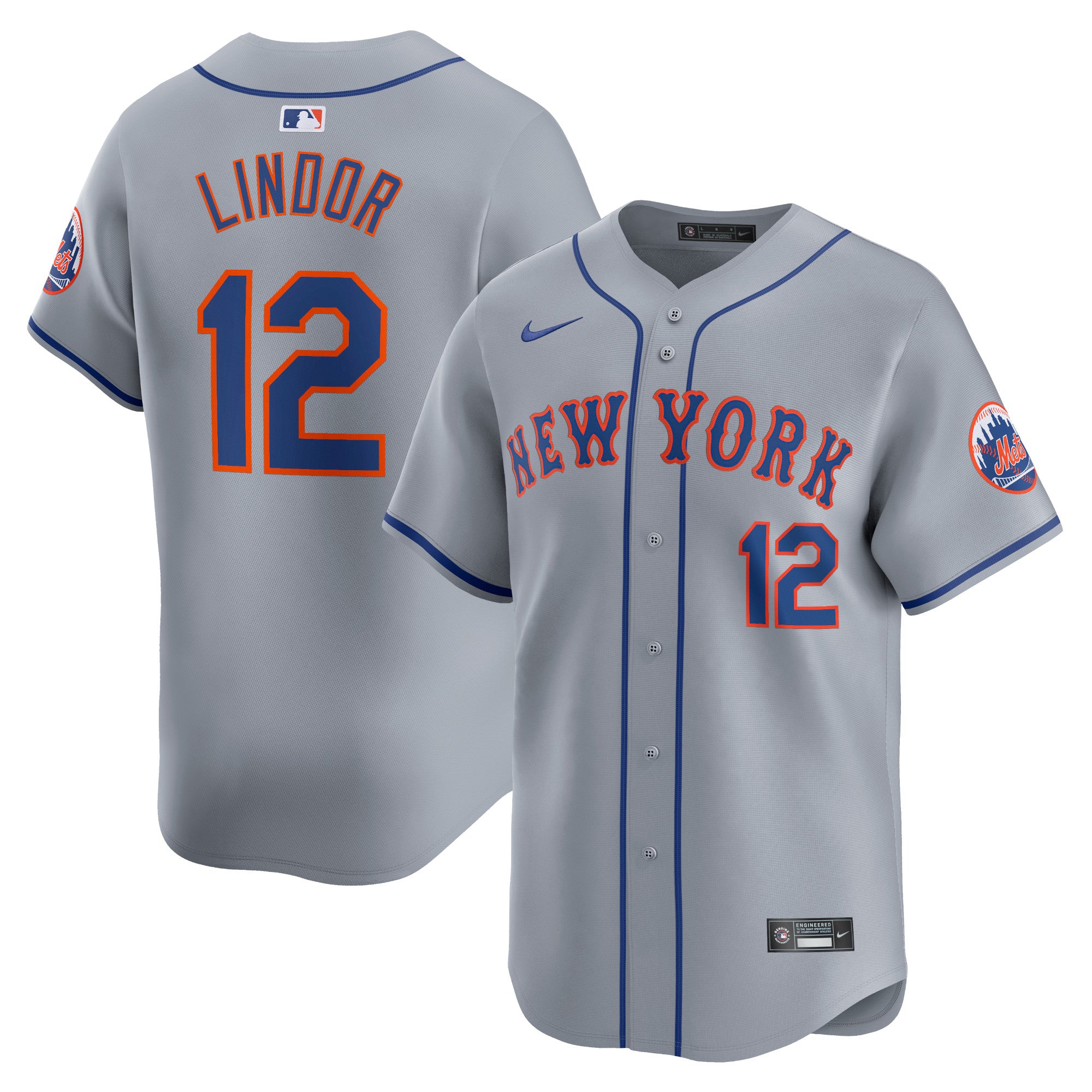 Francisco Lindor New York Mets Nike Home Limited Player Jersey - White/Gray - Image 6
