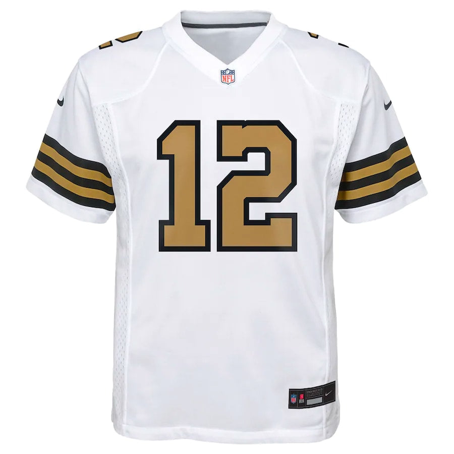 Chris Olave New Orleans Saints Nike Youth Game Jersey - White - Image 2