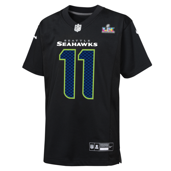Youth Seattle Seahawks Jaxon Smith-Njigba Nike Black Super Bowl LX Patch Carbon Fashion Game Jersey - Image 2