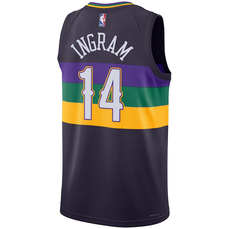 Brandon Ingram New Orleans Pelicans Nike Unisex 2022/23 Swingman Jersey - City Edition - Purple - Image 3