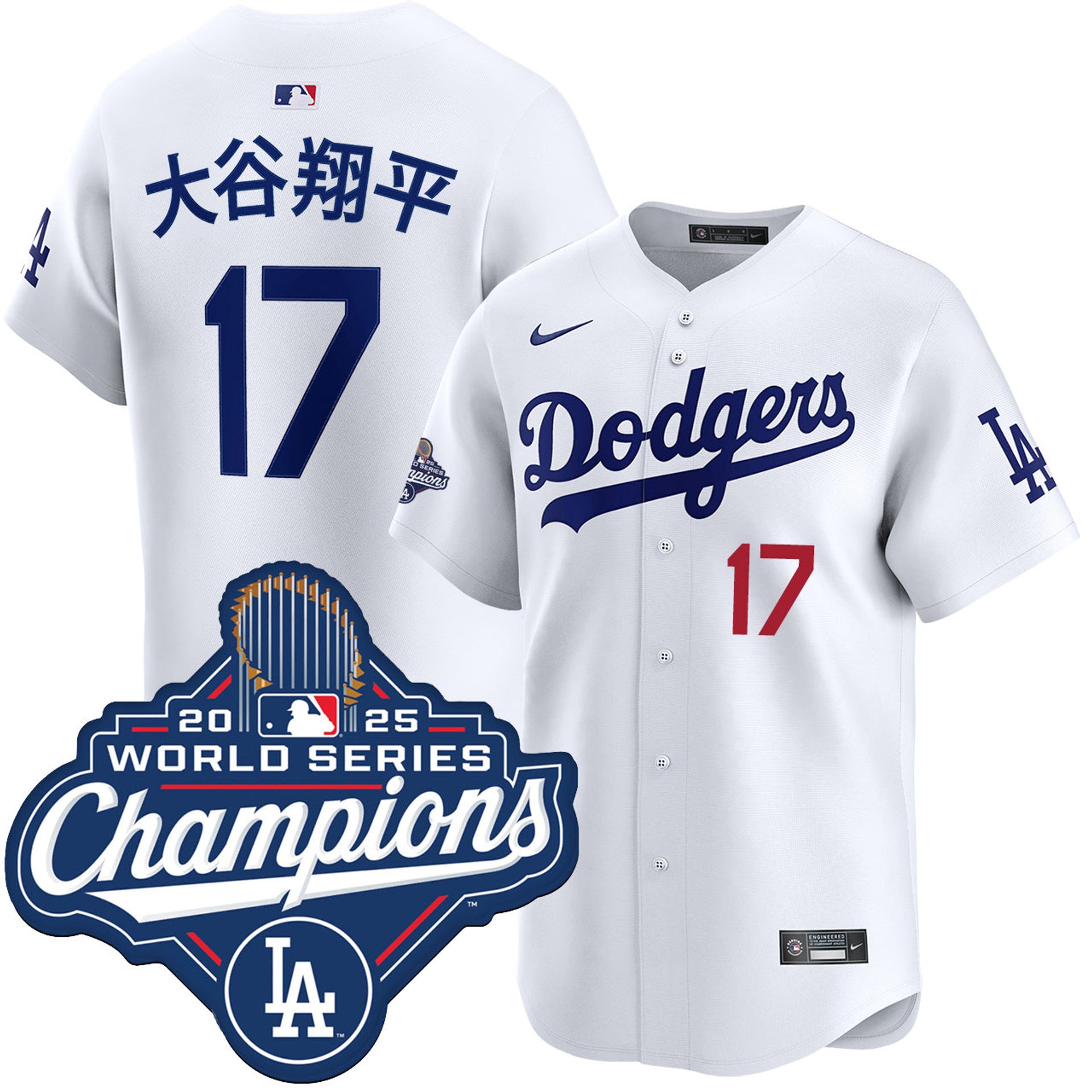 Shohei Ohtani Los Angeles Dodgers Nike 2025 World Series Champions Limited Jersey - White