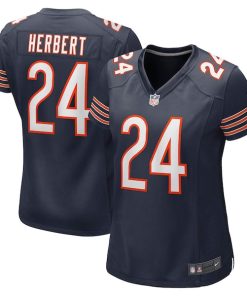Alternative view of Khalil Herbert Chicago Bears Nike Women's Game Jersey - Navy/Orange