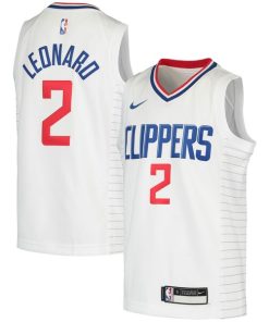 Alternative view of Kawhi Leonard LA Clippers Nike Youth 2020/21 Swingman Jersey - Association Edition - White/Royal