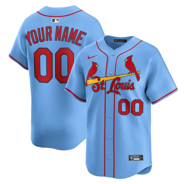 St. Louis Cardinals Nike Alternate Limited Custom Jersey - Light Blue/White - Image 2