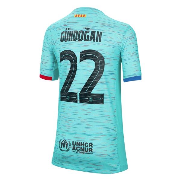 Ilkay G¨¹ndogan Barcelona Nike Youth 2023/24 Third Replica Jersey - Aqua - Image 3