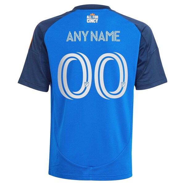 FC Cincinnati adidas Youth 2025 Orange and Blue Legacy Kit Replica Custom Jersey - Blue - Image 3