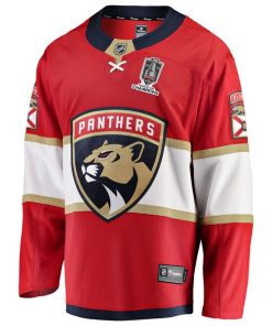 Alternative view of Florida Panthers  2025 Stanley Cup Champions Breakaway Jersey - Red