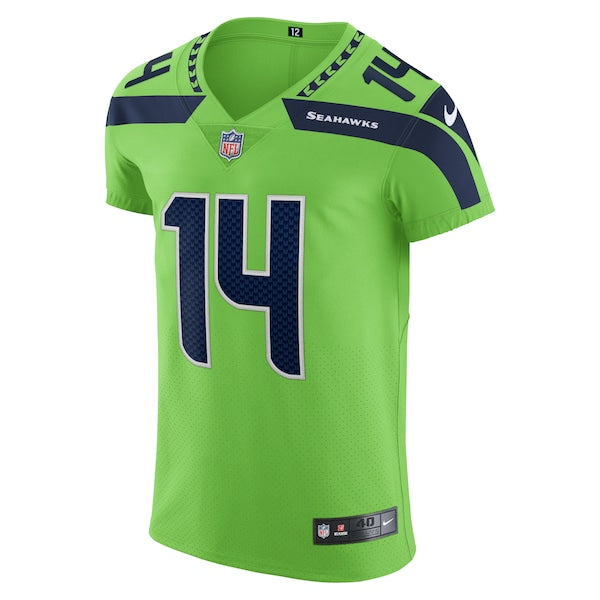 DK Metcalf Seattle Seahawks Nike Alternate Vapor Elite Player Jersey - Neon Green/Navy - Image 3