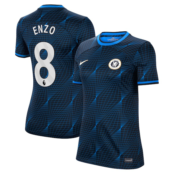 Enzo Fern¨¢ndez Chelsea Nike Women's 2023/24 Away Stadium Replica Player Jersey - Navy/Blue - Image 5