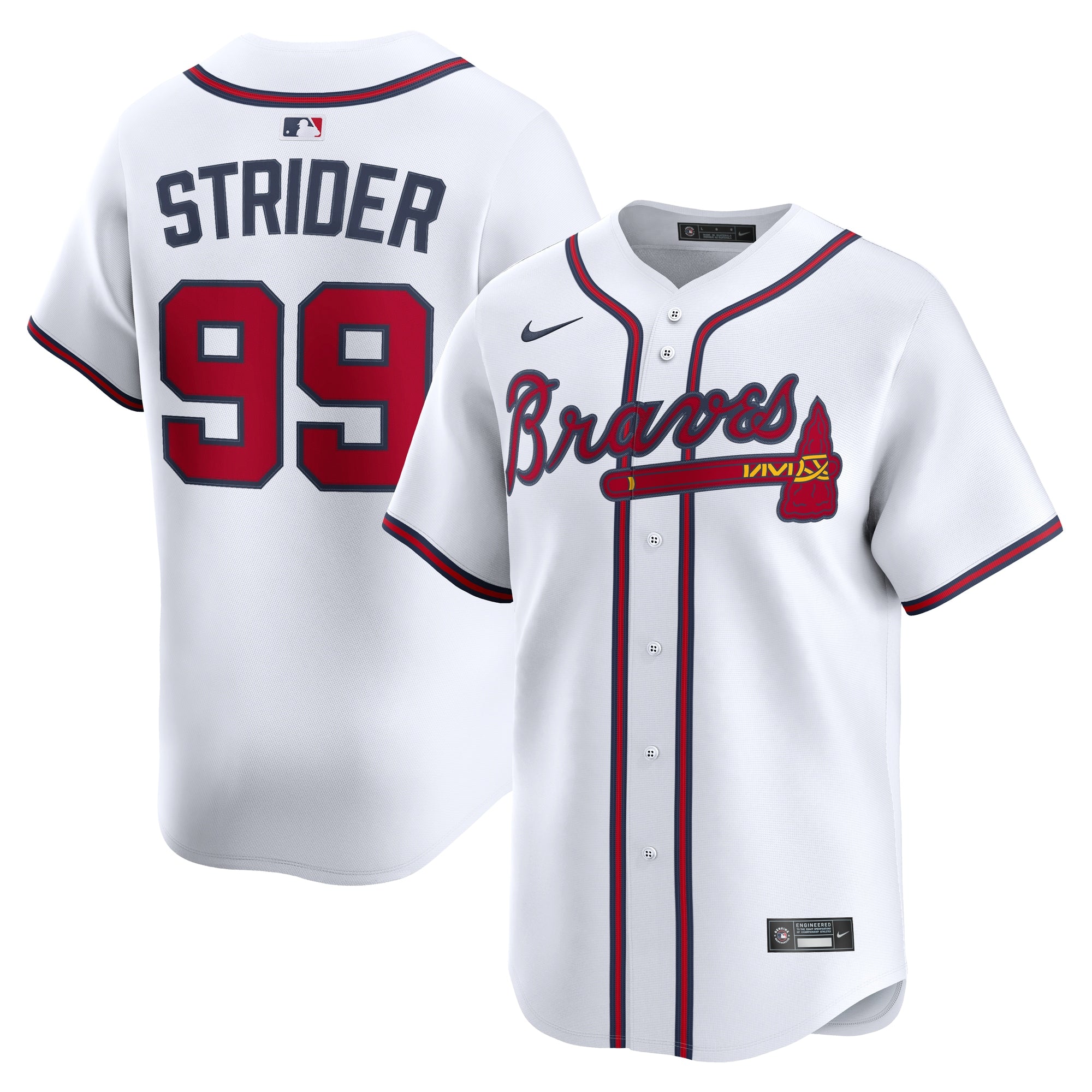Spencer Strider Atlanta Braves Nike Alternate Limited Player Jersey - Red/White - Image 5