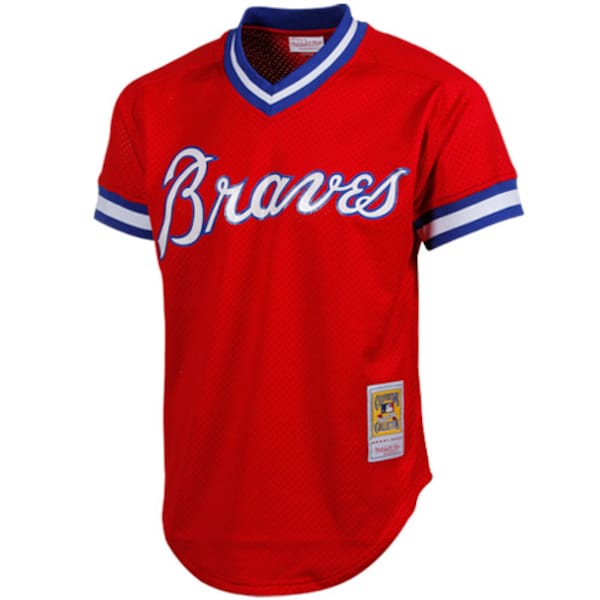 Dale Murphy Atlanta Braves 1980 Authentic Cooperstown Collection Mesh Batting Practice Jersey - Red/Royal - Image 3