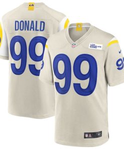 Alternative view of Aaron Donald Los Angeles Rams Nike Game Jersey - Bone/White