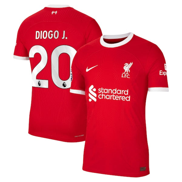 Diogo Jota Liverpool Nike 2023/24 Home Authentic Player Jersey - Red/White - Image 5