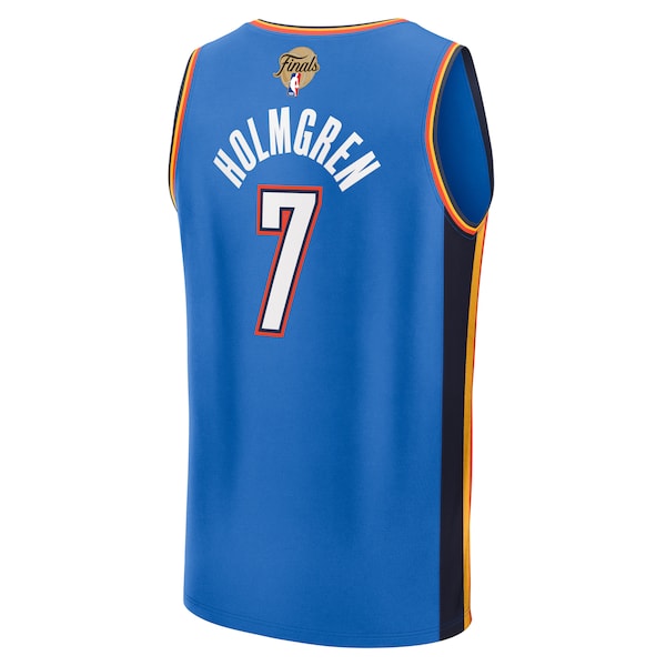 Chet Holmgren Oklahoma City Thunder 2025 NBA Finals Fast Break Replica Player Jersey - Blue - Icon Edition - Image 4
