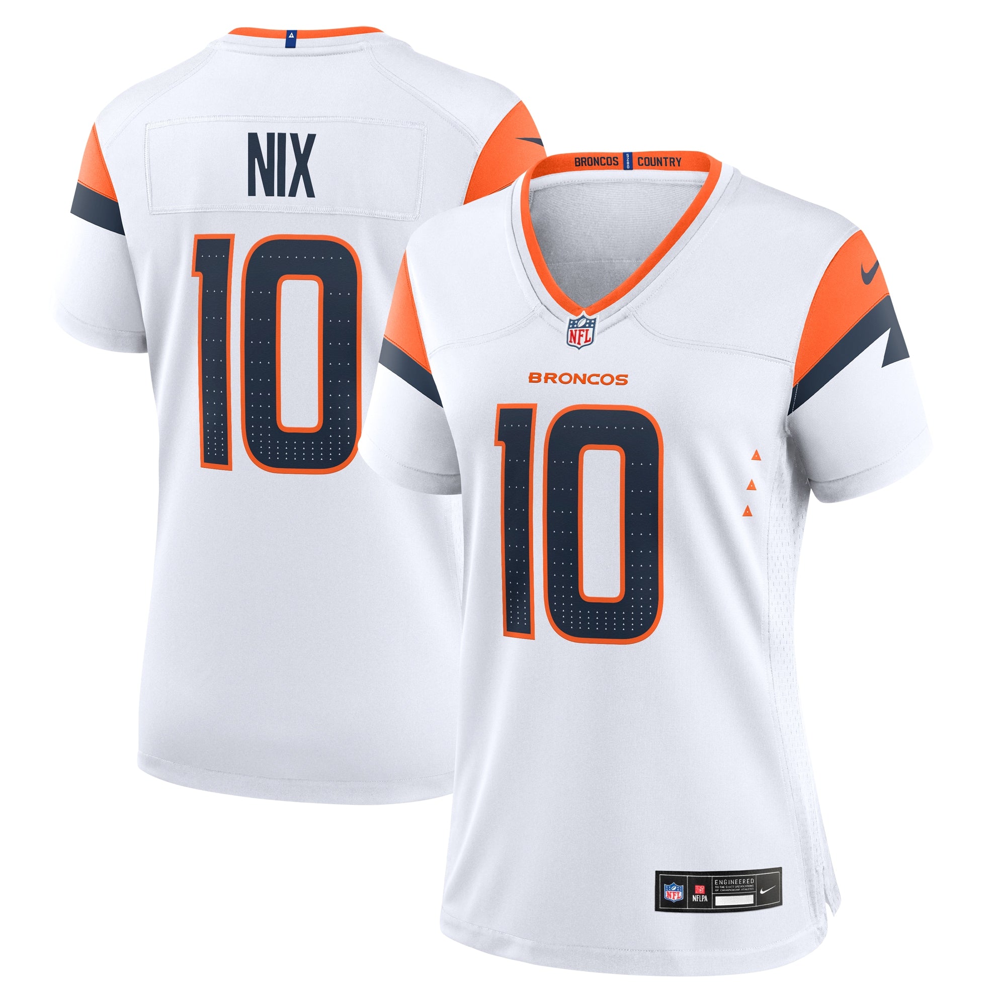 Bo Nix Denver Broncos Nike Women's Mile High Collection 1977 Throwback Player Game Jersey - Orange/Navy/White - Image 6