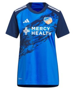 Alternative view of Brandon Vazquez FC Cincinnati adidas Women's 2024 River Kit Replica Jersey - Blue