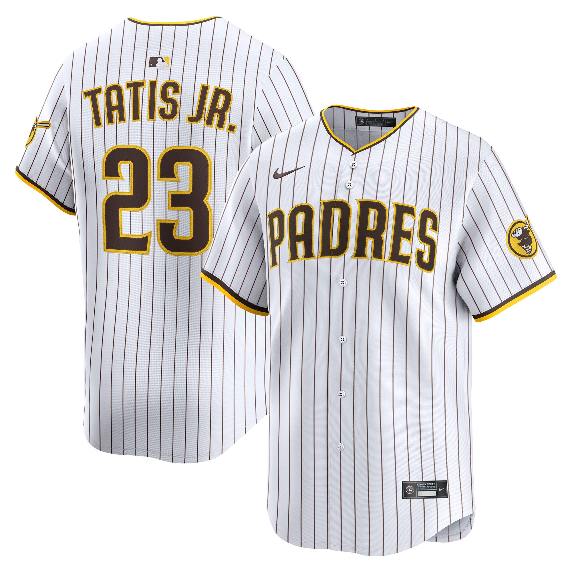 Fernando Tatis Jr. San Diego Padres Nike Alternate Limited Player Jersey - Khaki/White - Image 6